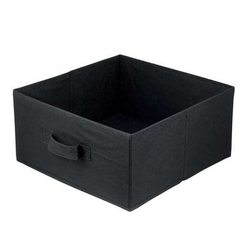 lavita Caja de almacenamiento | Cajas de almacenamiento plegables 31 x 31 x 15 cm | Caja organizadora de cajones | Sistema de organización para ropa | Almacenamiento de ropa y organización | Negro | 1