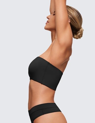 CRZ YOGA Softhold Womens Double Lined Strapless Bralettes - Tube Tops Bandeau Unlined Wireless Stretchy T-Shirt Everyday Bra4