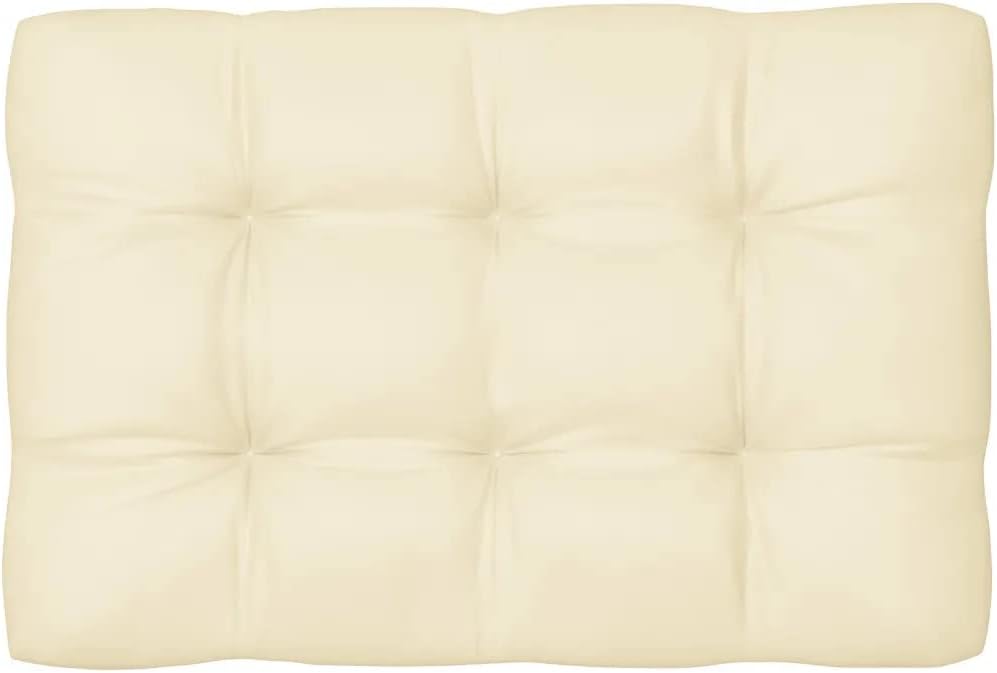 vidaXL Outdoor Pallet Cushions 5 pcs Set, Comfortable Hollow Fiber Filling, Cream Fabric, Durable Polyester Material, Lightweight Design for Easy Handling and Re-Arrangement.