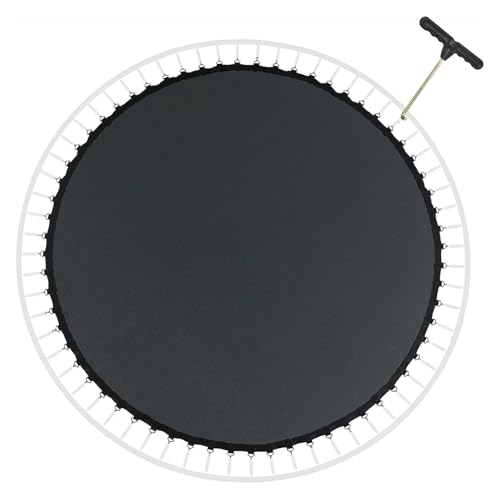 FSDIYU Tappeto Elastico Telo Ricambio Trampolino, Tappetino da Salto a Molla di Sicurezza Resistente ai Raggi UV Altamente Elastico Resistente all'Acqua da 8 Piedi, 8FT(48 Buckle),Black