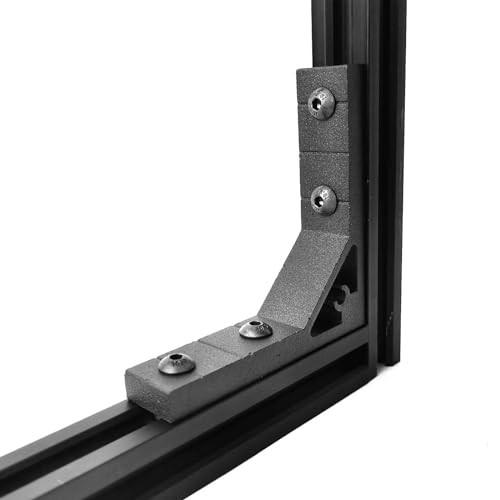 Image of 12pcs 2020 Angle Bracket Corner 2020 Hardware Extruded Aluminum V-Slotted Accessories T-Slot with T Nuts and Screws for 8020 Aluminum Profile 3D Printer Frame Accessories Black