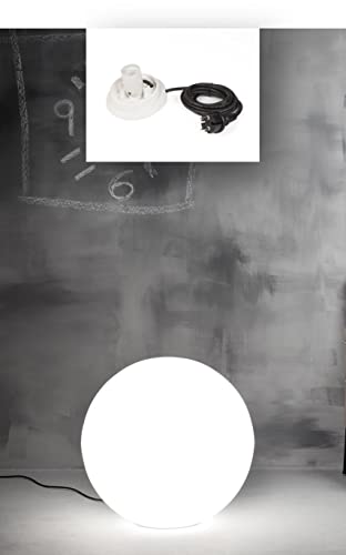 Sfera Lampada Design luminosa da Giardino diametro cm 70 Mod. Moon 70 con portalampada E27 con Cavo Elettrico IP65