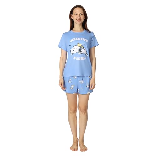 Peanuts Women's 2-Piece Pajama Set, Soft & Comfortable Nightwear for Adults, Top & Bottom Duo