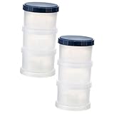 TIDTALEO 2セット 三仕切り付き携帯用ミルク粉末ケース 密封性良好で鮮保持 ベビー用食品保存ボックス 持ち運びやすい軽量設計