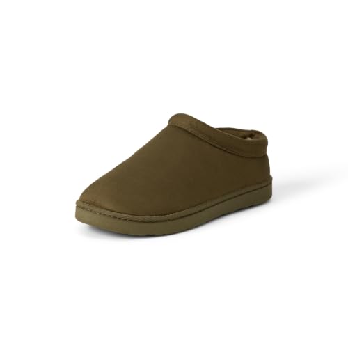 Amazon Essentials Unisex Kids' Microsuede Clog Slippers, Dark Green, 7 Big Kid - image 1