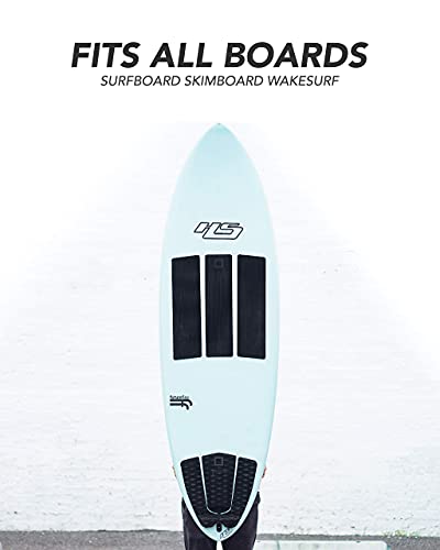 Surf Squared Arch 3-Piece Tail Traction Pad W/Tail Kick - Diamond Maximum Grip, Super Strong 3M Adhesive - Fits All Surfboards: Shortboard, Fish, Skimboard - Stomp Pad #TOP5