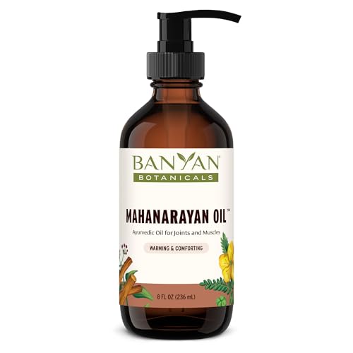 Banyan Botanicals Mahanarayan Oil – 99% Organic Ayurvedic Massage Oil – Penetrating Herbal Oil Used to Warm, Comfort, and Soothe Joints and Muscles – 8 oz. – Non GMO Sustainably Sourced Abhyanga Oil