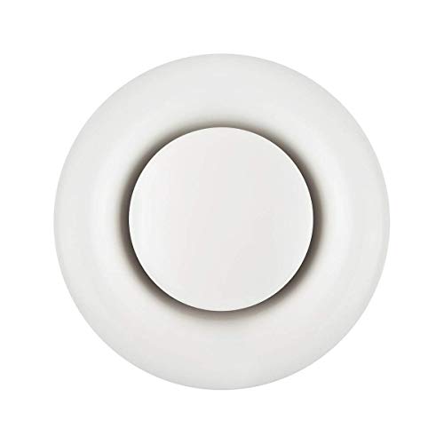 calimaero TVSA 125 mm afvoerlucht-plaatventiel rond voor buisaansluiting wit RAL 9010