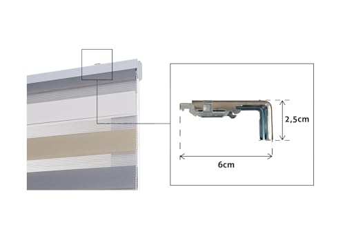 Miniatura 6 de Estores Enrollables Noche Y Día Elegantes Con Tejido De Doble Caída Para Puertas Y Ventanas, Estor Noche Y Dia De Fácil Instalación Con Filtrado De Luz Ajustable Storesbasic Tricolor 180x180