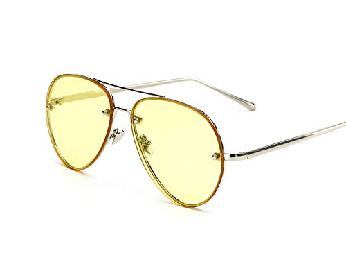 Image of Xpectrum Classic Double Bridge Metal Aviator Sunglasses for Women Men Trendy Retro UV400 Rimless Sun Glasses