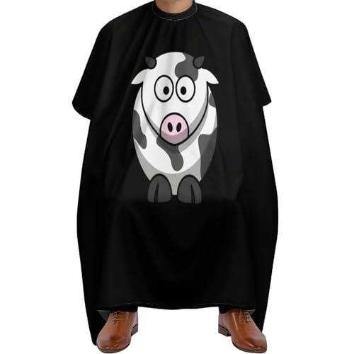 Cartoon Cow Hair Cutting Cape for Men Women Waterproof Barber Cape Adjustable Salon Haircut Capes