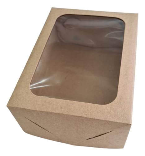 20 Caixas de Papel Cartão ou Kraft Com Visor 22x16x8cm Para Presentes, Cosméticos ou Artesanatos (Kr