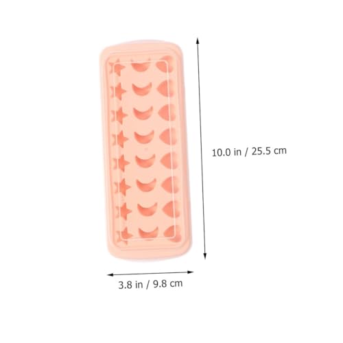 Molde de silicona para cubos de hielo color rosa 25.5x9.8 cm miniatura 2