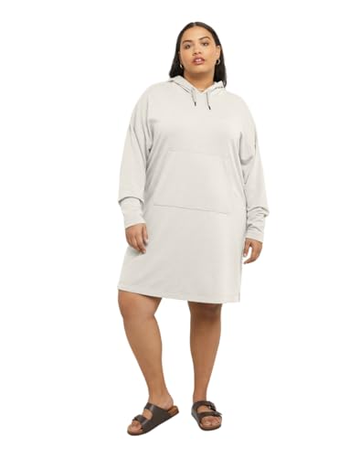 Hanes Women's Originals Cozy Fleece Hoodie Dress, Hooded Dress with Kanga Pocket, 36"