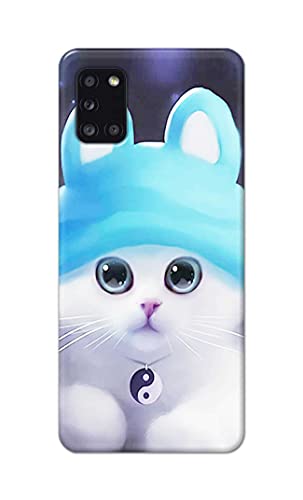 Image of Chinese Cutie Kitten Cat Big Eyes Lovely Girl Ears Hard Back Case Cover for Samsung Galaxy A31, SM-A315F / DS, SM-A315G / DS Back Cover -(J5) VNS2221