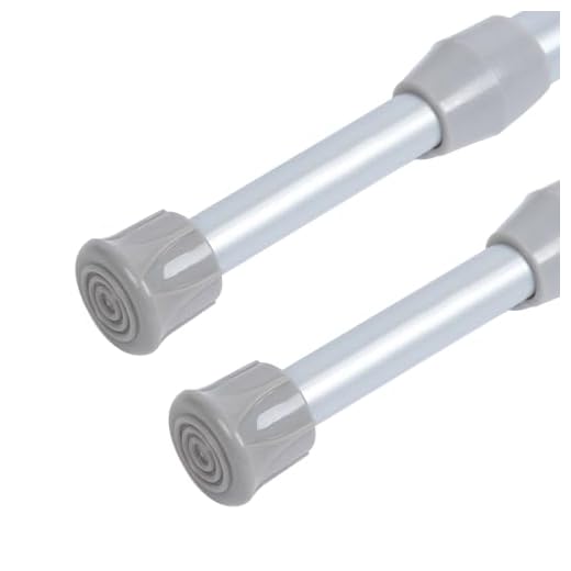 UEXHWS Tension Rods for Windows 24 to 40 Inch Spring Tension Curtain Rod Adjustable Curtain Rods Small Tension Rod No Drill Spring Tension Rod for closet, (Silver, 24-40 in-2 pcs)