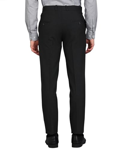 Image of GHPC Stylish Slim Fit Polyester Lycra Stretchable Formal Pant for Men | Mens Fashion Plain Solid Wear Dress Trousers Pants for Office or Party