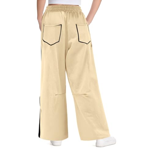 Teen Girls Baggy Wide Leg Sweatpants Casual Palazzo Pants with Drawstring Stylish Elastic Waist Athletic Sweatpants3