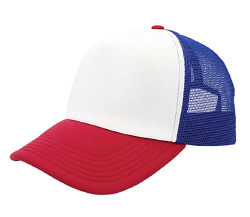 Image of NYFASHION101 Plain Mesh Trucker Hat - Breathable 6-Panel Daily Snapback Cap, Customizable Ideal for DIY Embroidery & Patches