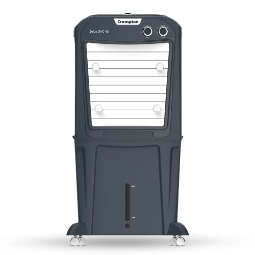 Crompton Zelus DAC Desert Air Cooler- 43L, with Everlast Pump, 4-Way Air Deflection and Honeycomb Pads, Grey, (ACGC-ZELUSDAC43)