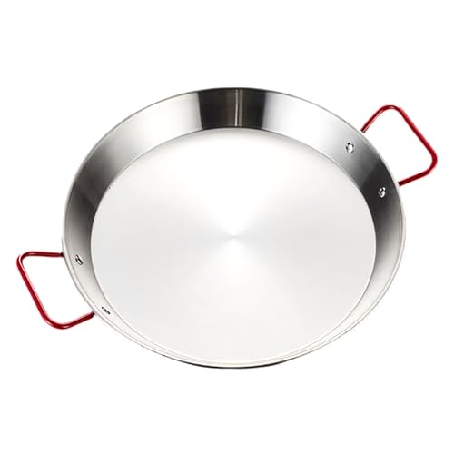 Ponixa Stainless Steel Paella Pan with Red Handles
