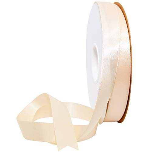 Image of Morex Ribbon 08816 /50-112 Double Face Satin Ribbon, 3 /8 inchx 50 Yd, Nude