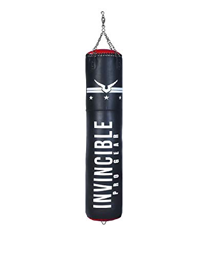 Image of Invincible Pro Gear Leather Boxing Bag (Red Black, 100 cms. x 35 cms. 25 KGS)