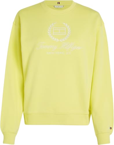 Tommy Hilfiger Damen Sweatshirt ohne Kapuze, Gelb (Yellow Tulip), M – Ansicht 6