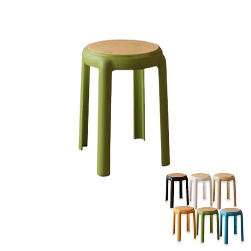 Stapelbare Rattan-Barhocker, runde Küchensitze, rückenfreie...