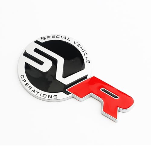 Image of Special Vechicle Symbol R-Dynamic Sports 3D Badge,Car Body Trunk Fender R-Dynamic Emblem Logo Sticker Compatible with Jagvar Land R0ver Accessories (SVR Chrome)