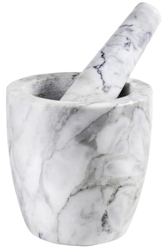 Brightium Mortier en marbre de 12 cm, idéal pour broyer et mélanger des ingrédients dans la cuisine et la pâtisserie.