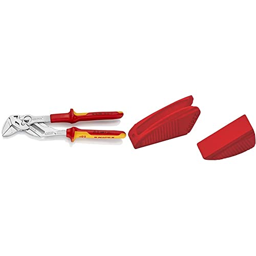 Knipex Zangenschlüssel Zange und Schraubenschlüssel in einem Werkzeug 1000V-isoliert (250 mm) 86 06 250 & Schonbacken für 86 XX 250 3 Paar 86 09 250 V01