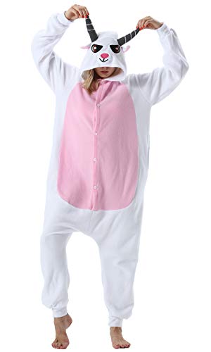 Pijama Animal Entero Unisex para Adultos con Capucha Cosplay Pyjamas Cabra Ropa...