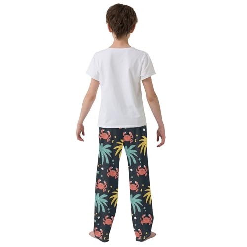ALAZA Palm Tree Crab Pajama Pants Long Sleep Pant Pajama Bottoms Elastic Waist with Pockets3