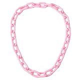 Cool Long Acrylic Choker Necklace Colorful Paperclip Link Chain Thick Wide Minimalist Multicolor Chunky Chain Collar Necklace Punk Jewelry for Women-Pink