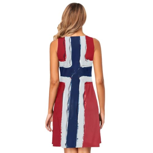 Robe de plage drapeau Norvège avec poches style décontracté