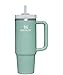 STANLEY Adventure Eucalyptus 30oz - Reusable Vacuum Quencher Tumbler with Straw, Leak Resistant Lid, Insulated Cup, Maintains Cold, Heat, and Ice for Hours