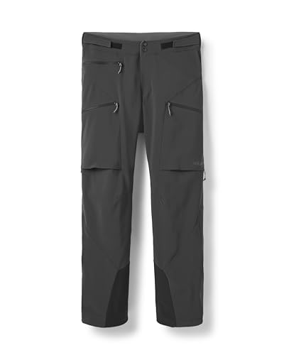 Rab Men's Tour Plus Pants - Lightweight Breathable Softshell Pant for Backcountry Skiing - Black - Medium/32 Inseam