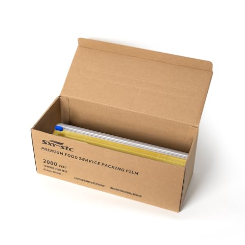 Plastic Food Wrap With Slide Cutter 18Wide 2000Feet Long 3000 Square Feet Home And Commercial Use Food Service Thick and Durable Enough For Daily Life