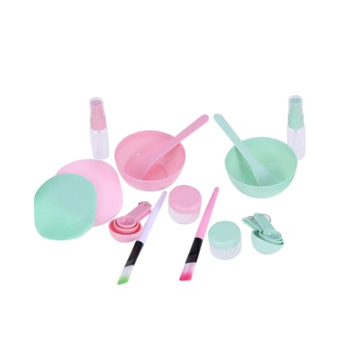 Baluue Facial Mask Bowl Spoon Set 9 Piece Silicone Bowl Brush Set for Women Skin Care Tool Kit Random