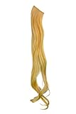 Eine echt wirkende Strähne aus Kunsthaar mit 2 Clips (Klick-Kämme) zur Befestigung. Die wellige Haarverlängerung ist 63cm/ 25inch lang. Farbe: Lichtblond, Hell-Blond. Farbcode: 613.