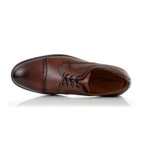 Image of Ferro Aldo Men's Modern Cap-Toe Derby Collection | Statement Dress Shoes in Floral, Woven, & Classic Styles