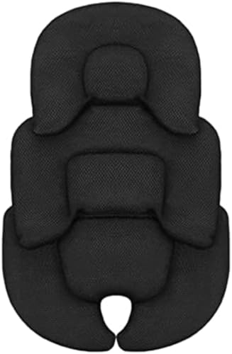 Fiegcit ベビーカーシート クッション 柔らかい ベビーカーマット 春夏秋冬通用 チャイルドシートクッション クッション構造 拔群の通気性 ジュニアシートインナークッション 出産祝い お出かけ プレゼント (ブラック)