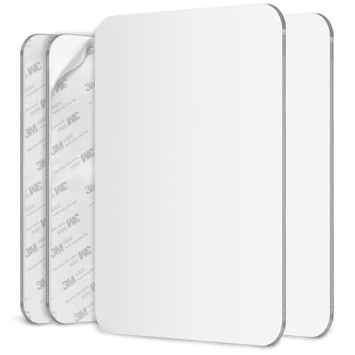 Mavoro 17.5 x 22.5cm Shaving Mirror for Shower | 3M Adhesive Shower Mirror | Acrylic - Unbreakable | Less Fogging | Sleek Frameless | Peel and Stick | Glassless Safety Kids Mirror (2 pack)