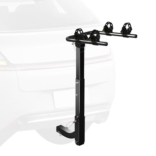 LUCKYERMORE Car Bike Rack Hitch Bike Rack for SUV with Adjustableï¼†Foldable Steel Frame, Bike Racks for 2 Bikes Bike Carrier Hitch Mount with 2-inch Receiver