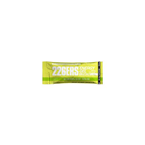 226ERS Bio Energy Gel | Geles Energéticos de 25gr con Sales Minerales y 25mg de Cafeína, Geles Ciclismo y Runnning, Limón - 40 unidades