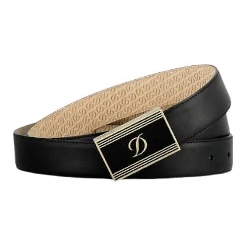 Ceinture S.T. Dupont en cuir noir et or le cadeau parfait pour homme