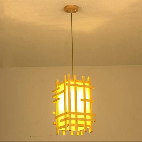 Luces de Suspensión de Bambú Artesanal con Pantalla E27