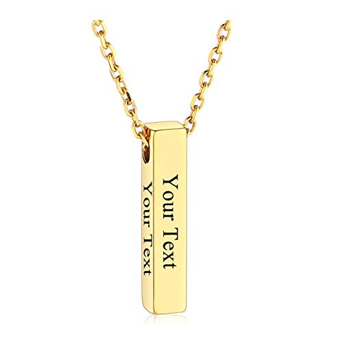 PiercingJ Free Engraving Personalized Custom Stainless Steel Urn Memorial Pendant Bar Necklace Bottle