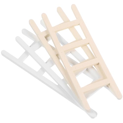 OATIPHO Mini House Ladder 4 Pack 4.33 Inch Wooden Miniature